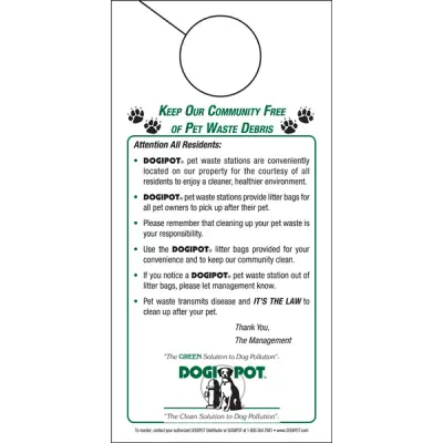 50 Pak DOGIPOT Informational Doorhangers
