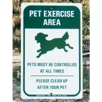 Pet Exercise Area Sign