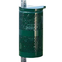10 Gallon Green Galvanized Steel Waste Receptacle
