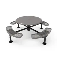 MyTCoat Expanded Metal Deluxe Frame Round Table with Smooth Top