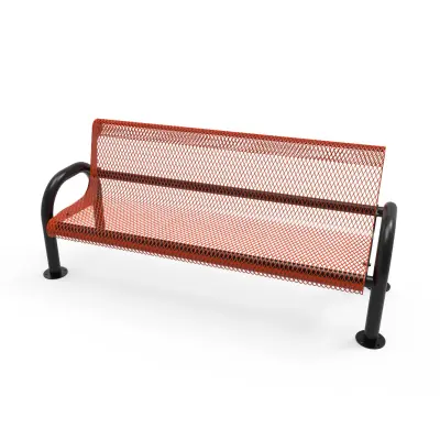 MyTCoat Expanded Metal Pipe Frame Bench with Back