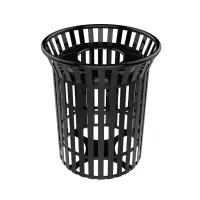 MyTCoat 32 Gallon Ribbed Steel Funnel-Top Trash Receptacle