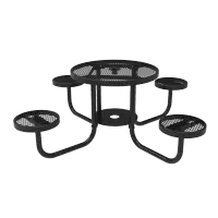 MyTCoat Expanded Metal Round Patio Table with Seats