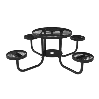 MyTCoat Expanded Metal Round Patio Table with Seats