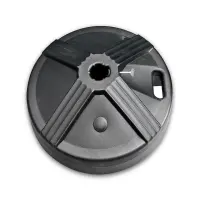 Black 16-inch Diameter Umbrella Stand Filled with Concrete