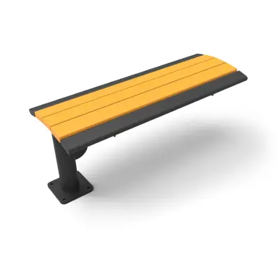 Uptown - Arches Recycled Plastic Slatted Cantilever Bench without Back