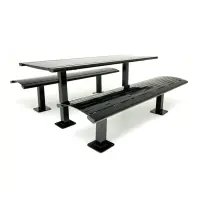 Arches Steel Slatted Pedestal Table