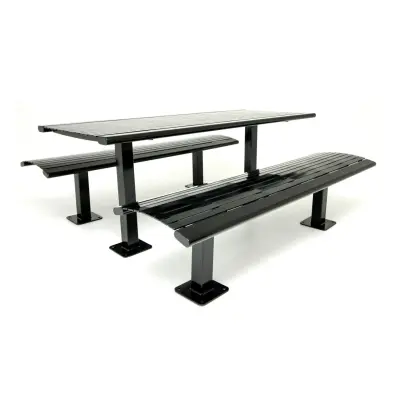 Arches Steel Slatted Pedestal Table