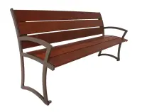 Uptown - Bryce Ipe Wood Slatted Bench with Back