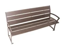 Uptown - Bryce Steel Slatted Bench with Back