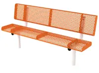 Rolled Style Park Bench With Back