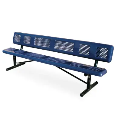 Essentials - Perforated Style Park Bench With Back