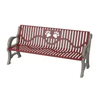 Dog Park Paws Design 6-feet Classic Style Bench with Back