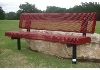 MyTCoat Expanded Metal Rolled Edge Bench with Back