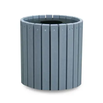 Round Heavy-Duty Recycled Plastic Receptacle