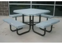 MyTCoat Honeycomb Steel Portable Frame Octagon Table with Rolled Edge Seats