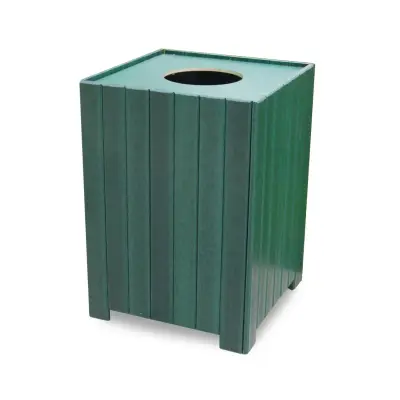 Square Standard-Duty Recycled Plastic Receptacle