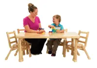 Angeles Natural Wood Collection Rectangular Table & Chair Set