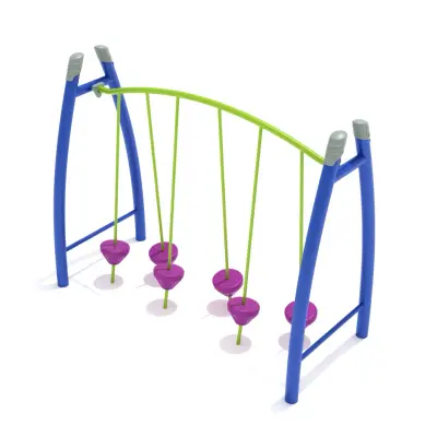 Freestanding Curved Post Tilted Pebble Bridge