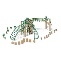 Pikes Peak Recycled Playground Fitness Climber with Steppers and Balance Beam