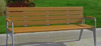 Plaza Bench With Back