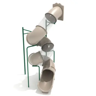 15-feet Deck Height Spiral Tube Slide - Slide and Supports Only