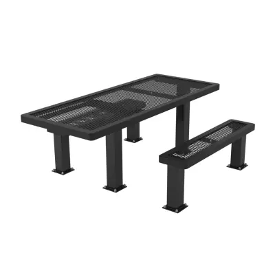 Essentials - ADA Accessible Regal Rectangular Pedestal Frame Picnic Table with Detached Seating