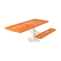 Essentials - ADA Accessible Regal Rectangular Single Pedestal Frame Picnic Table with Attached Seating