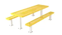 Essentials - Regal Rectangular Pedestal Frame Picnic Table with Detatched Seating