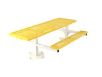 Essentials - Regal Rectangular Double Pedestal Frame Picnic Table with Attached Seating
