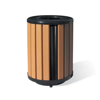Uptown - Arches Recycled Plastic Slatted Trash Receptacle with Liner and Lid (3 Lids to Choose From)