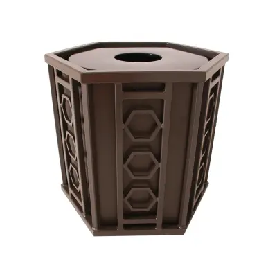 Uptown - Biscayne Trash Receptacle with Liner and Lid (3 Lids to Choose)