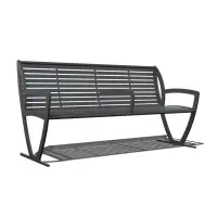 Uptown - Zion Bench with Back with Side and Center Armrests
