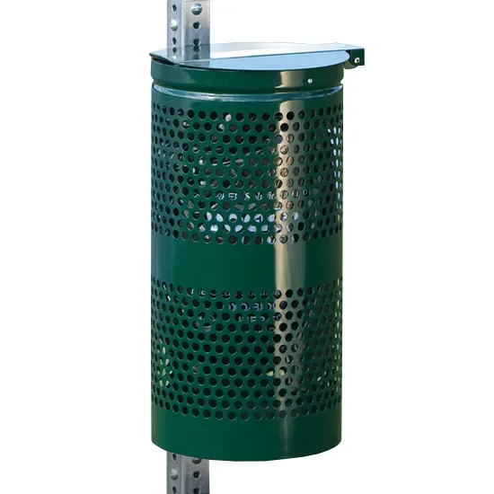 10 Gallon Green Galvanized Steel Waste Receptacle