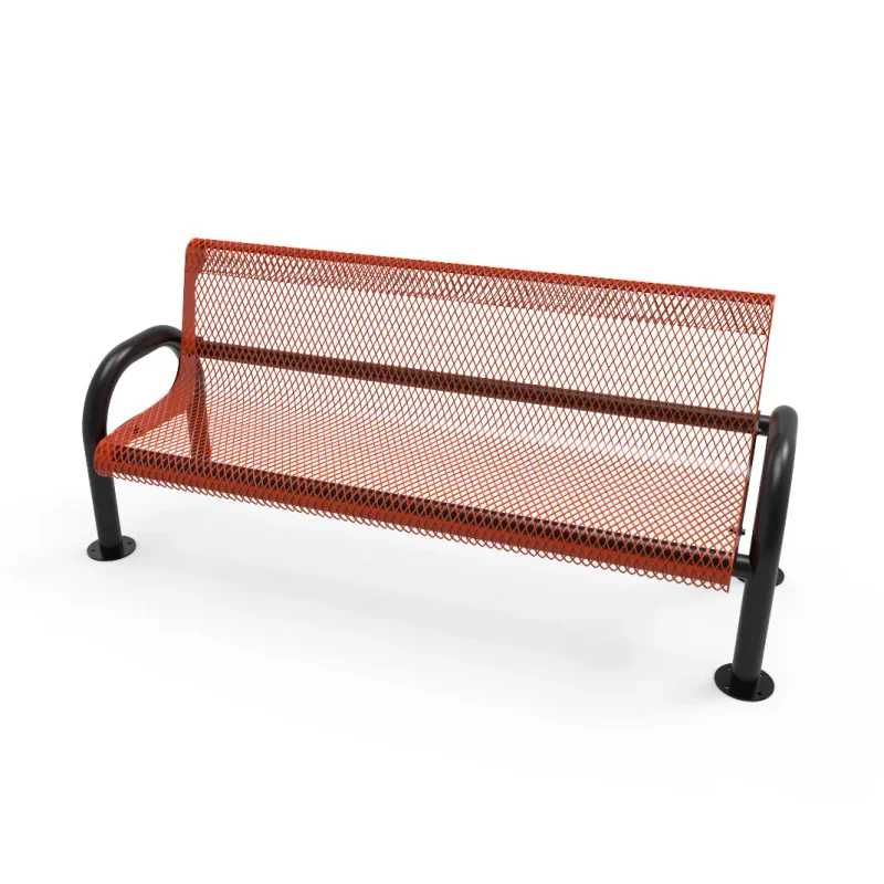 MyTCoat Expanded Metal Pipe Frame Bench with Back