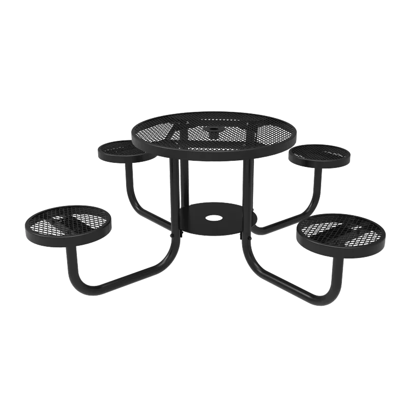 MyTCoat Expanded Metal Round Patio Table with Seats