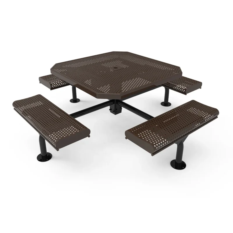 MyTCoat Honeycomb Steel Deluxe Frame Octagon Table with Rolled Edge Seats