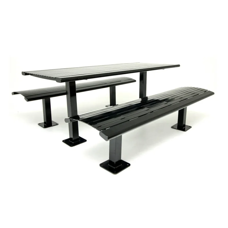 Arches Steel Slatted Pedestal Table