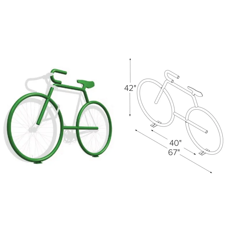 Bike Bike Rack, Bicycle-Shaped - 4 Bike Capacity
