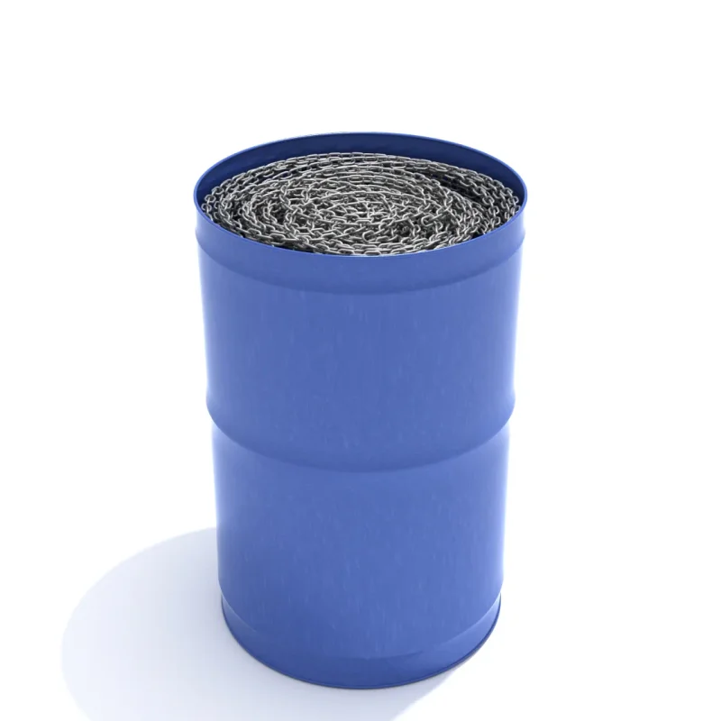 Electrogalvanized 3/16-inch Steel Swing Chain - Drum of 800 Continuous Feet