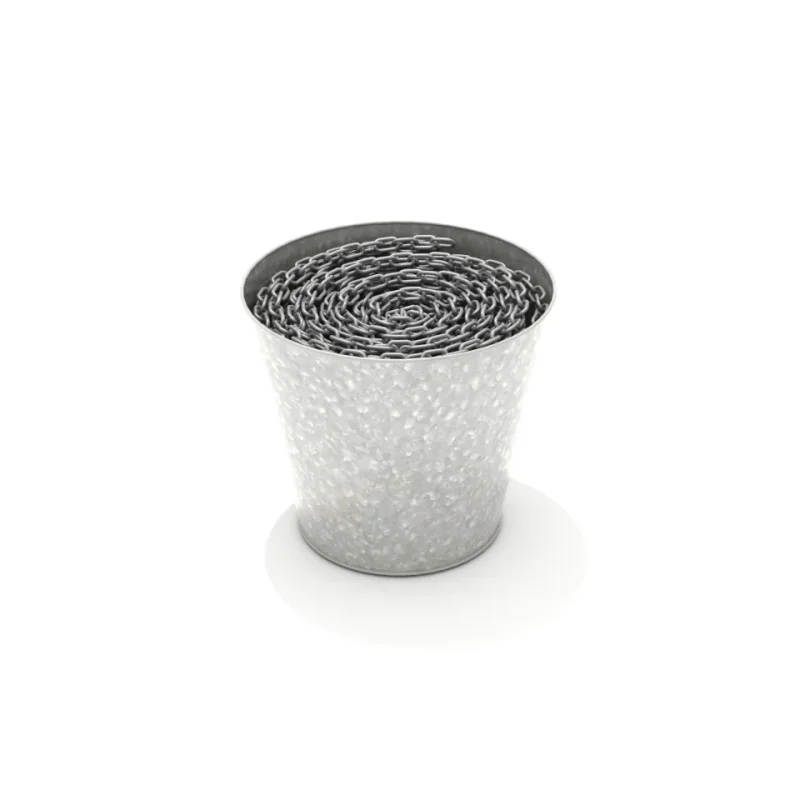 Electrogalvanized 3/16-inch Steel Swing Chain - Pail of 250 Continuous Feet