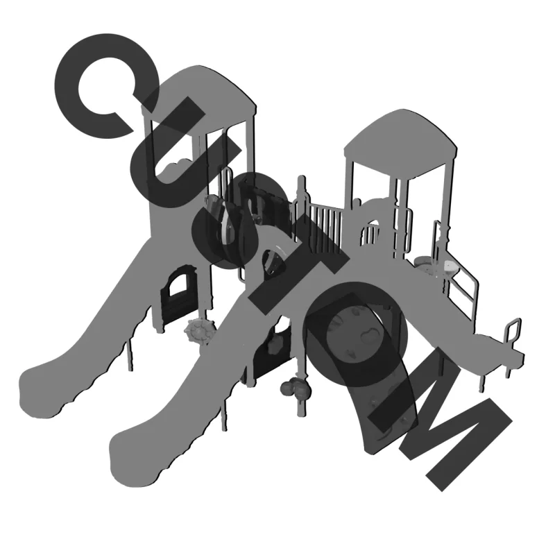 Three Distinct Elevated Play Areas - Two-Top-Khamun Playground System