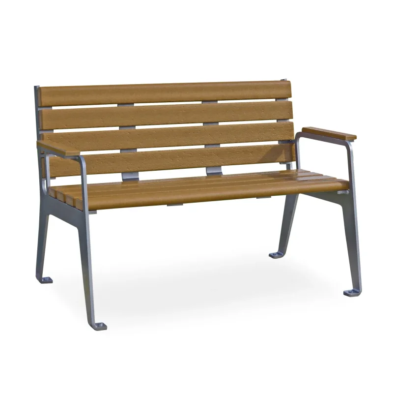 Plaza Bench With Back