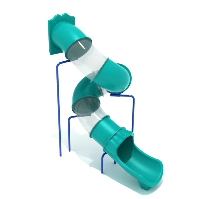 11-feet Deck Height Spiral Tube Slide - Slide and Supports Only