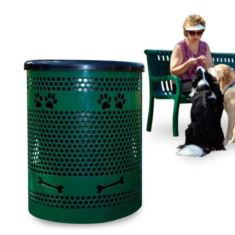 BarkPark Tidy Up Trash Receptacle with Lid & Liner