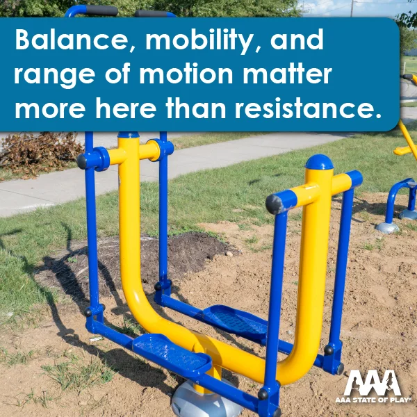 What playground and outdoor fitness equipment works best for senior citizens?