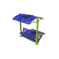 Essentials - Solar Powered Bench with Perforated Shade