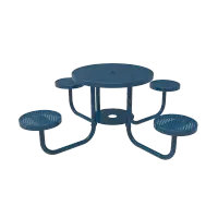 MyTCoat Honeycomb Steel Round Patio Table with Seats