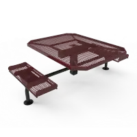 MyTCoat Expanded Metal Deluxe Frame Octagon Table with Rolled Edge Seats