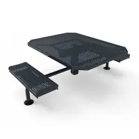 MyTCoat Honeycomb Steel Deluxe Frame Octagon Table with Rolled Edge Seats